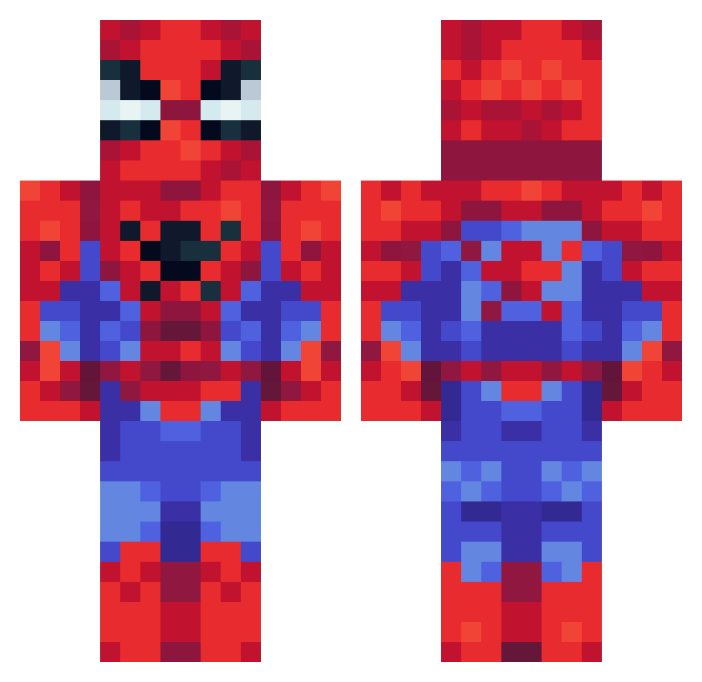 zaddyokis Minecraft skin, front and back view