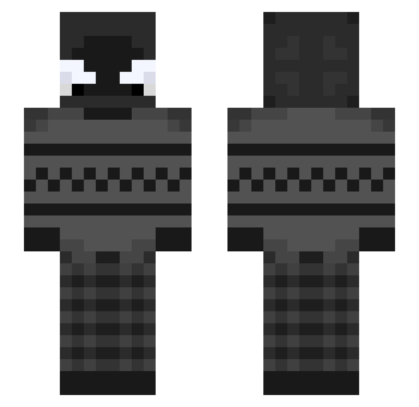 Schneller_Dino Minecraft skin, front and back view