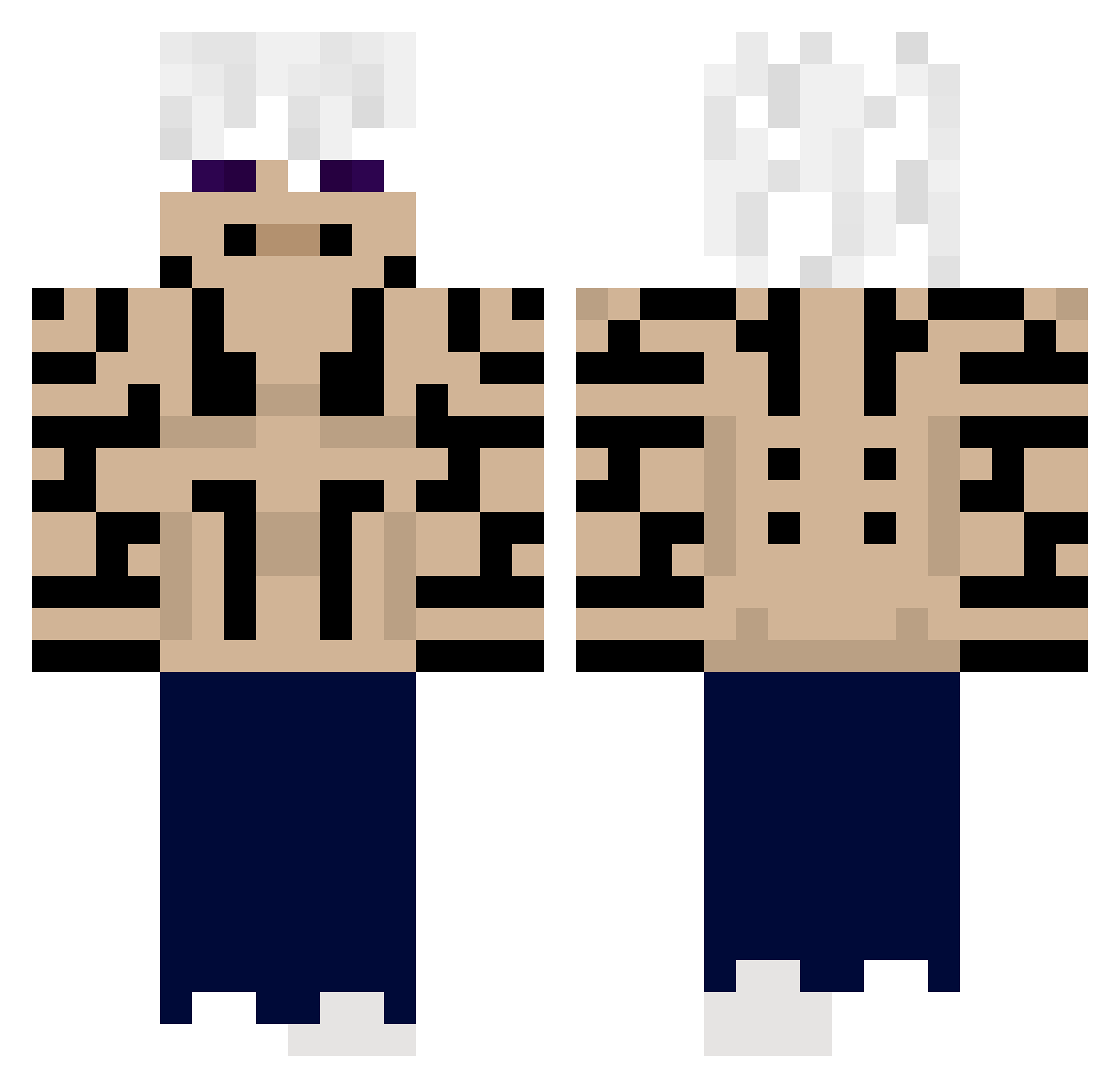 Akumaru Minecraft skin, front and back view