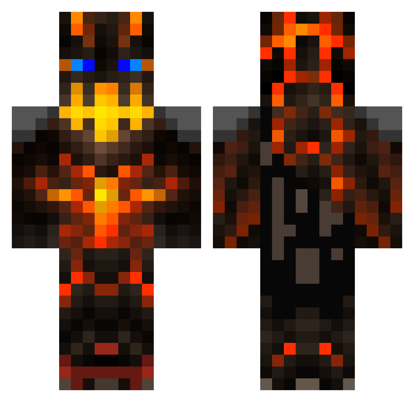 GcFun Minecraft skin, front and back view