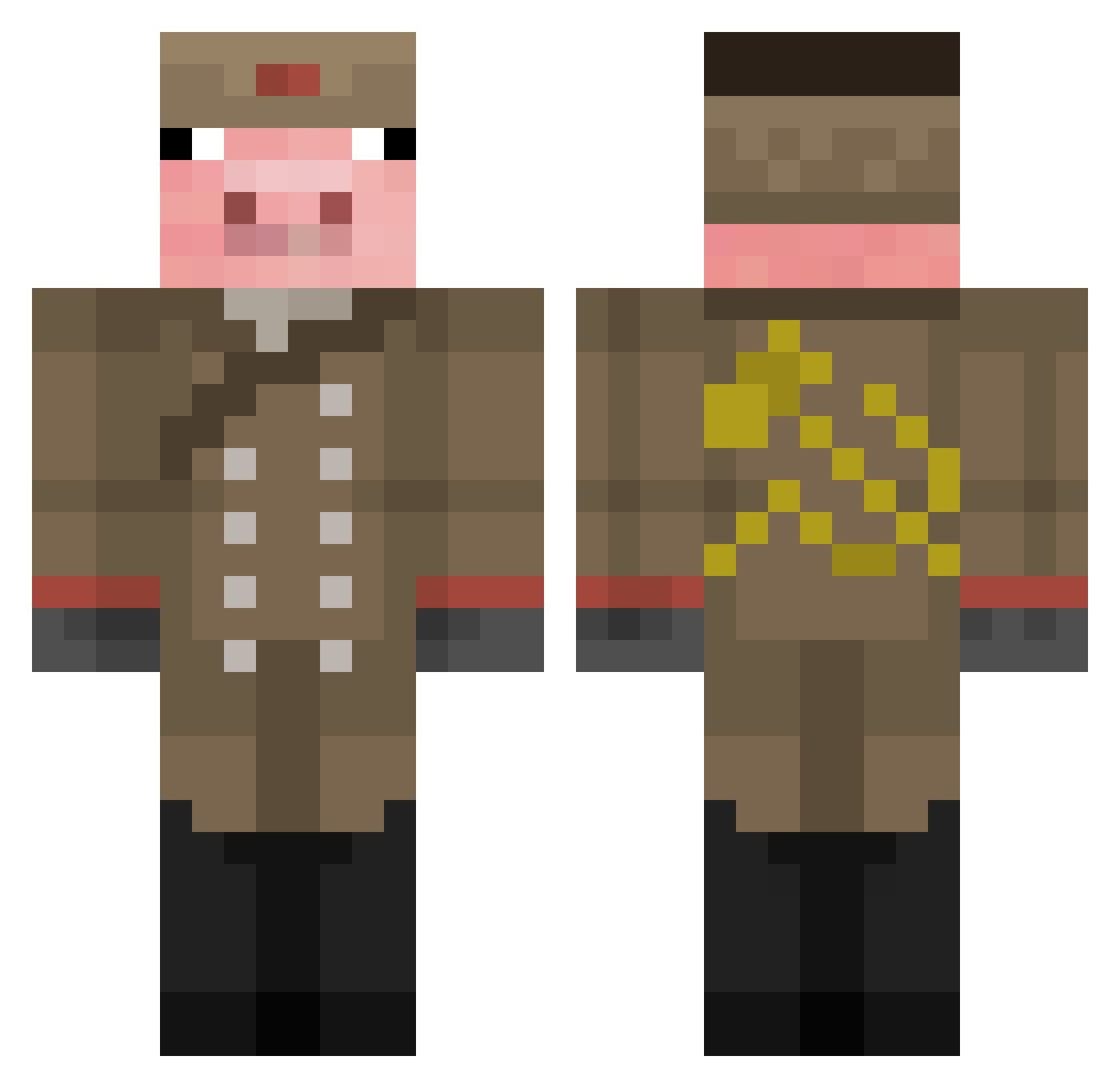 Petisuis07 Minecraft skin, front and back view
