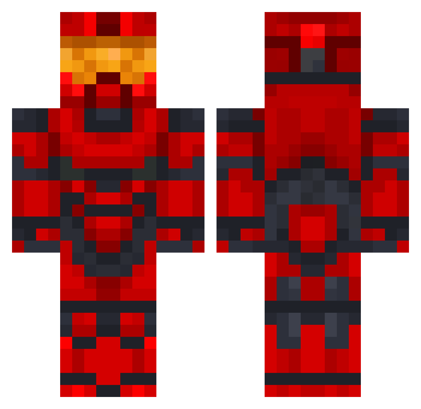 SrRojoo Minecraft skin, front and back view
