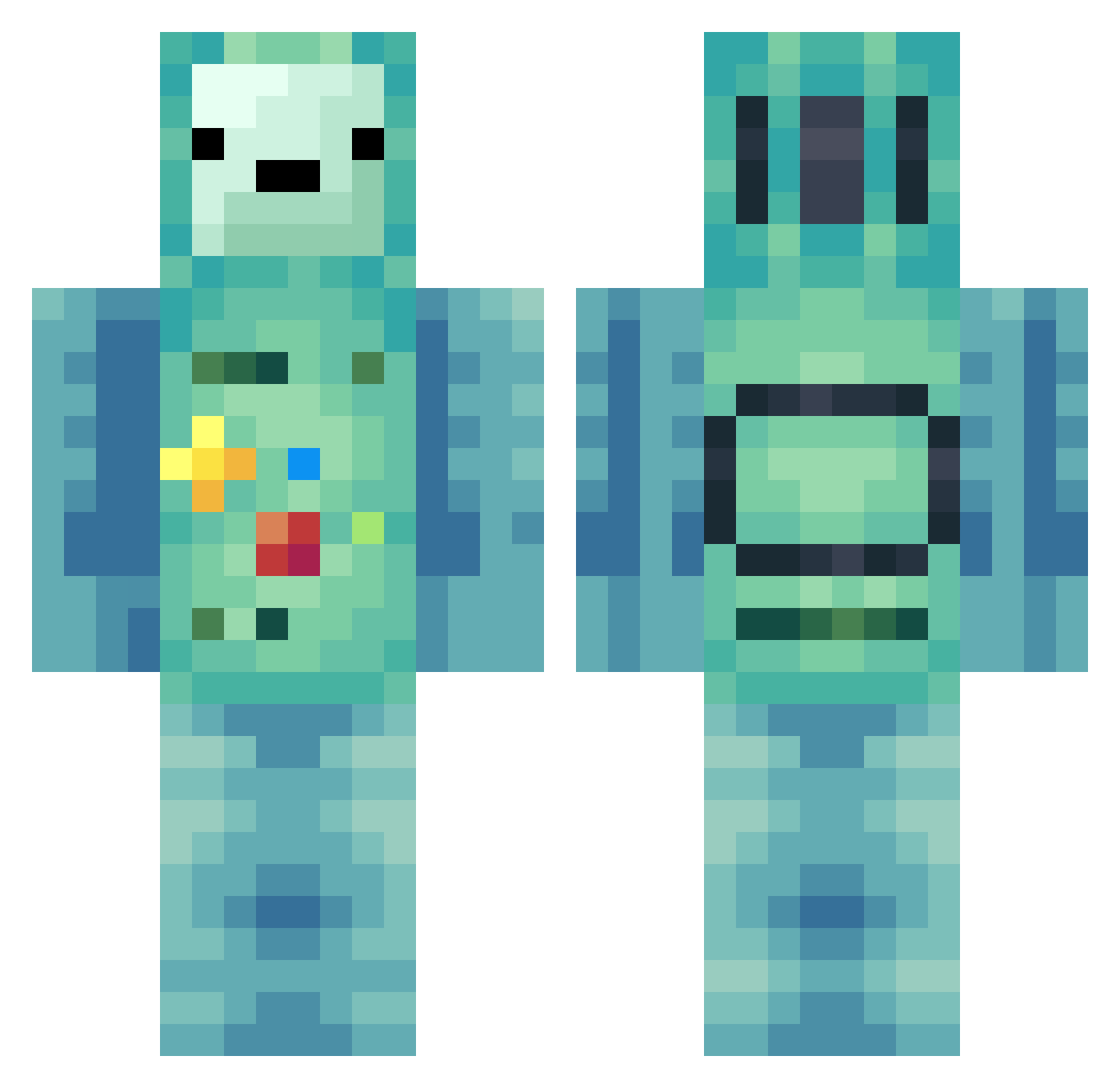 8MO Minecraft skin, front and back view