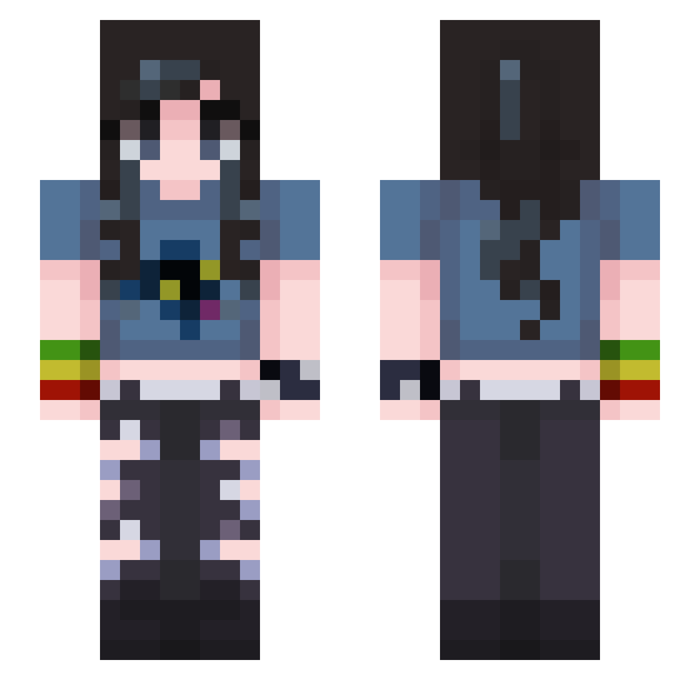 DemonBruh992 Minecraft skin, front and back view