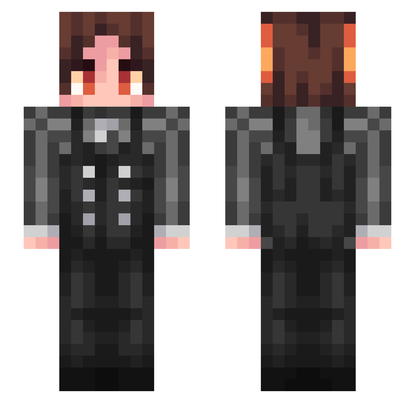 TheWitchyOne Minecraft skin, front and back view