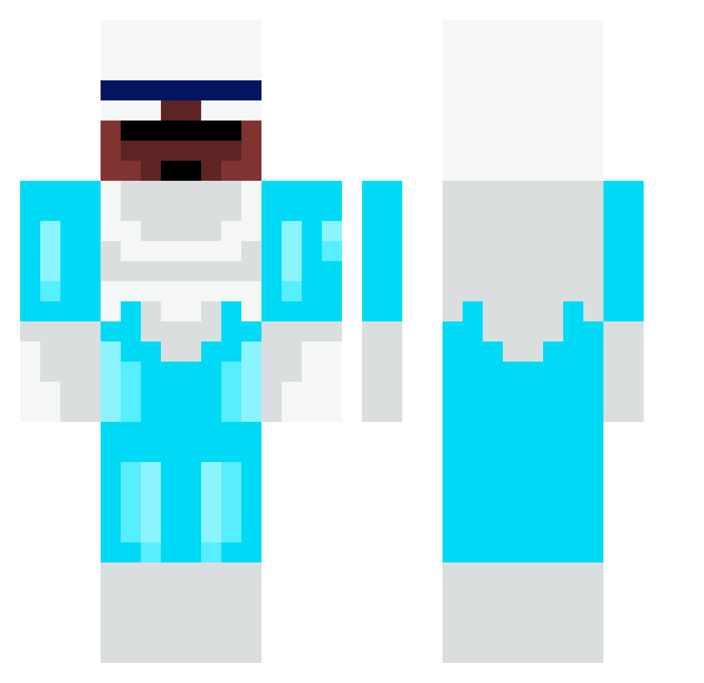 Velouucio Minecraft skin, front and back view