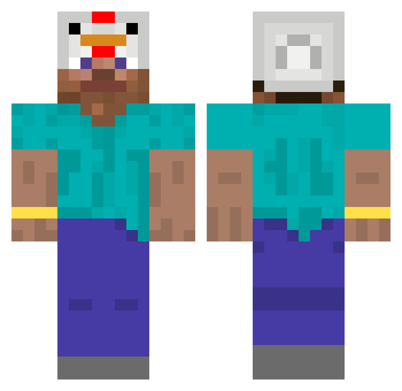 Schnerrs Minecraft skin, front and back view