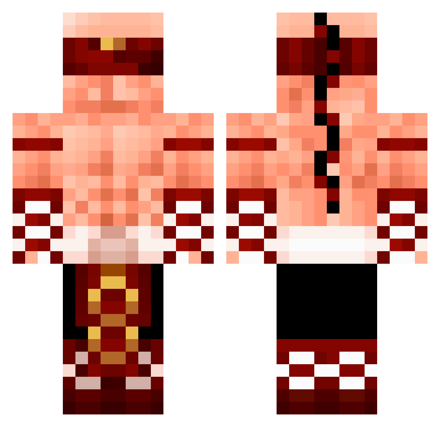 TheMoon2 Minecraft skin, front and back view