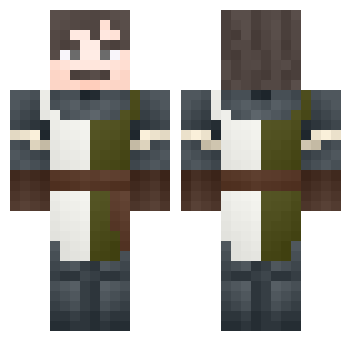 Capace Minecraft skin, front and back view