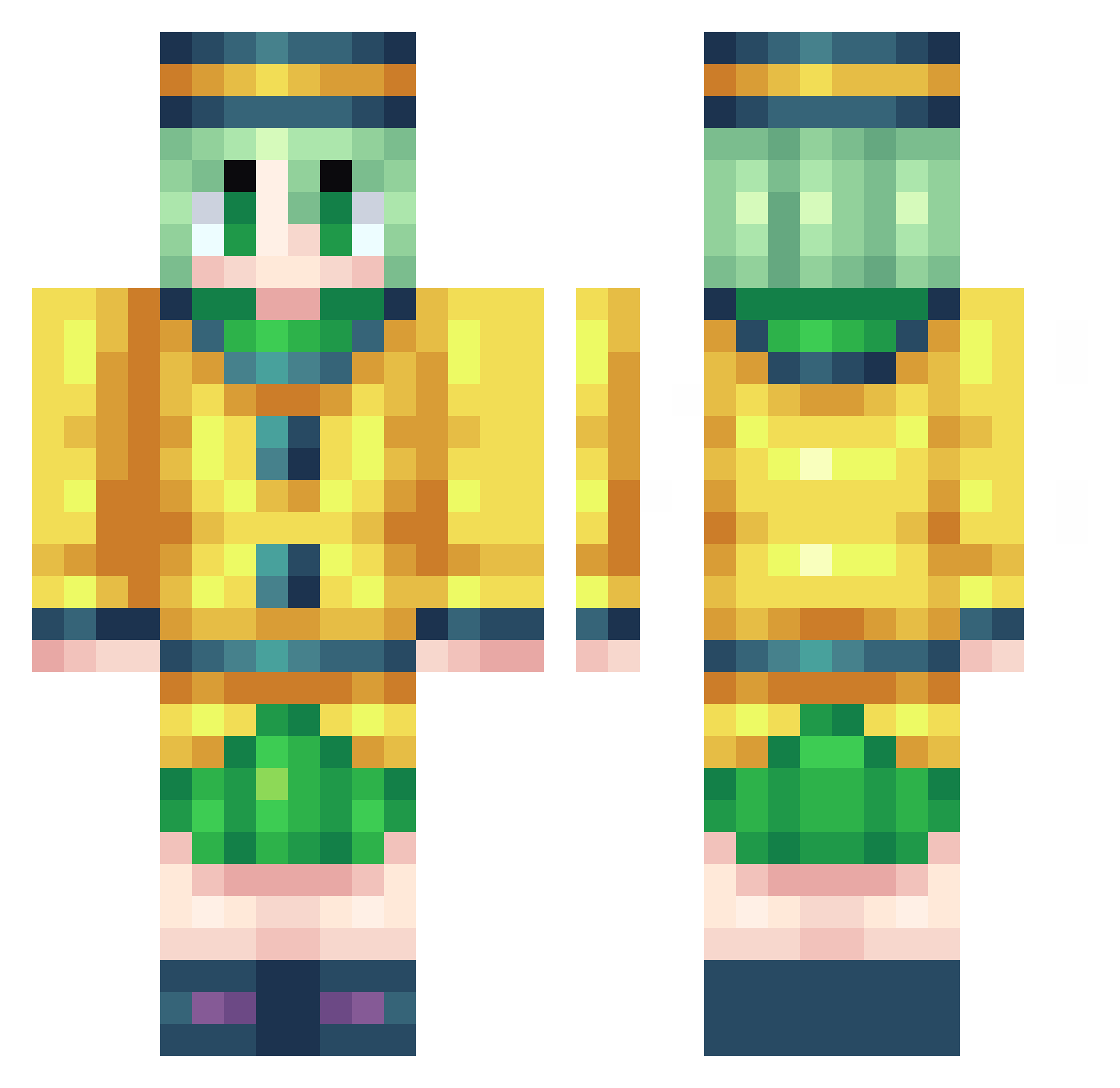 BL4CKNES5 Minecraft skin, front and back view