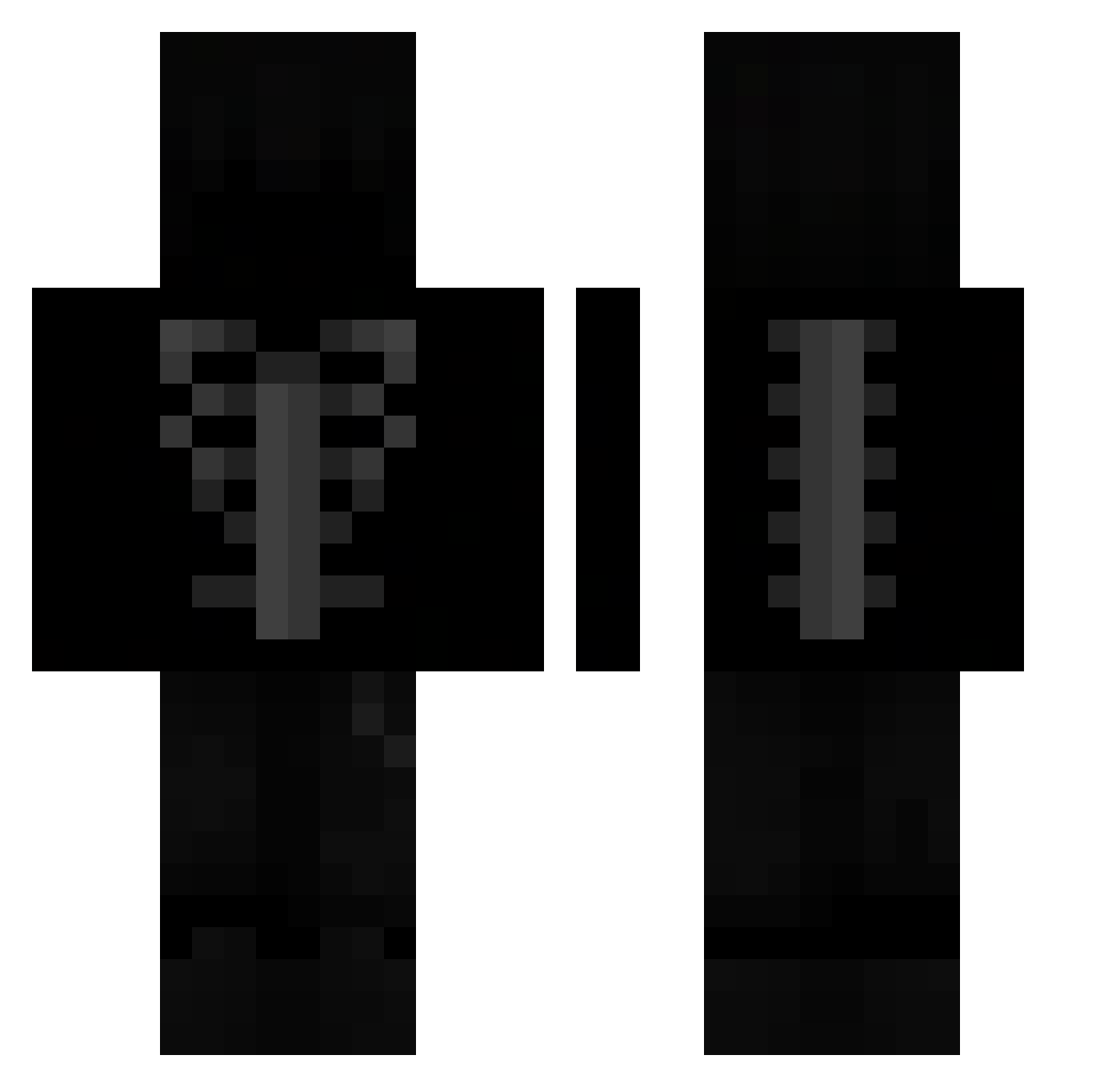 Quworx Minecraft skin, front and back view