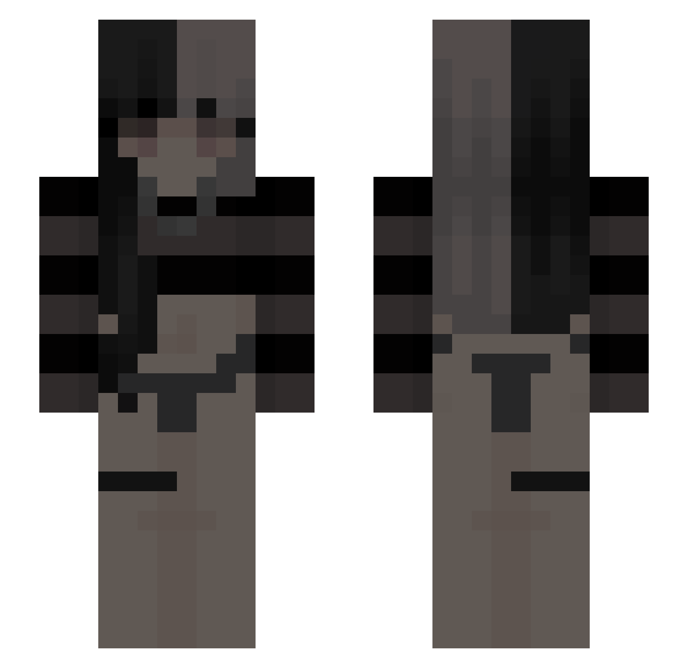 Slush2473 Minecraft skin, front and back view