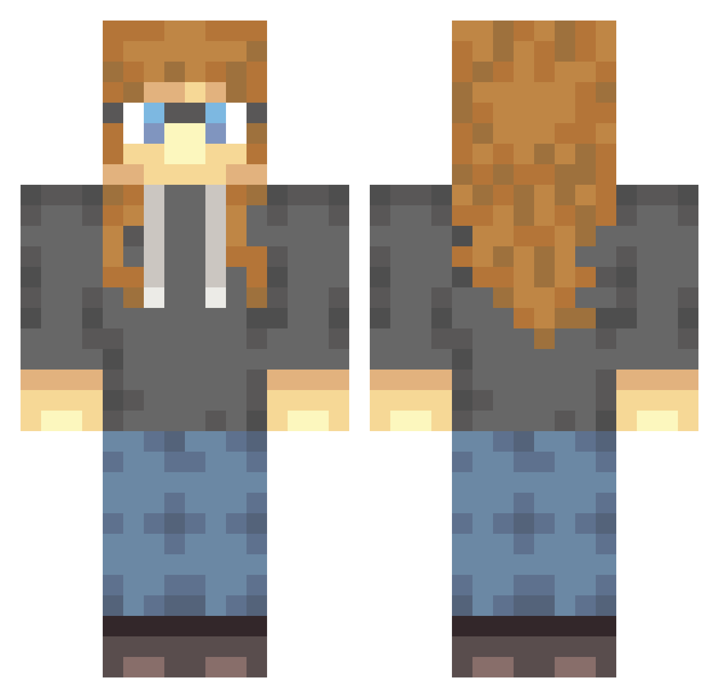 wion531 Minecraft skin, front and back view