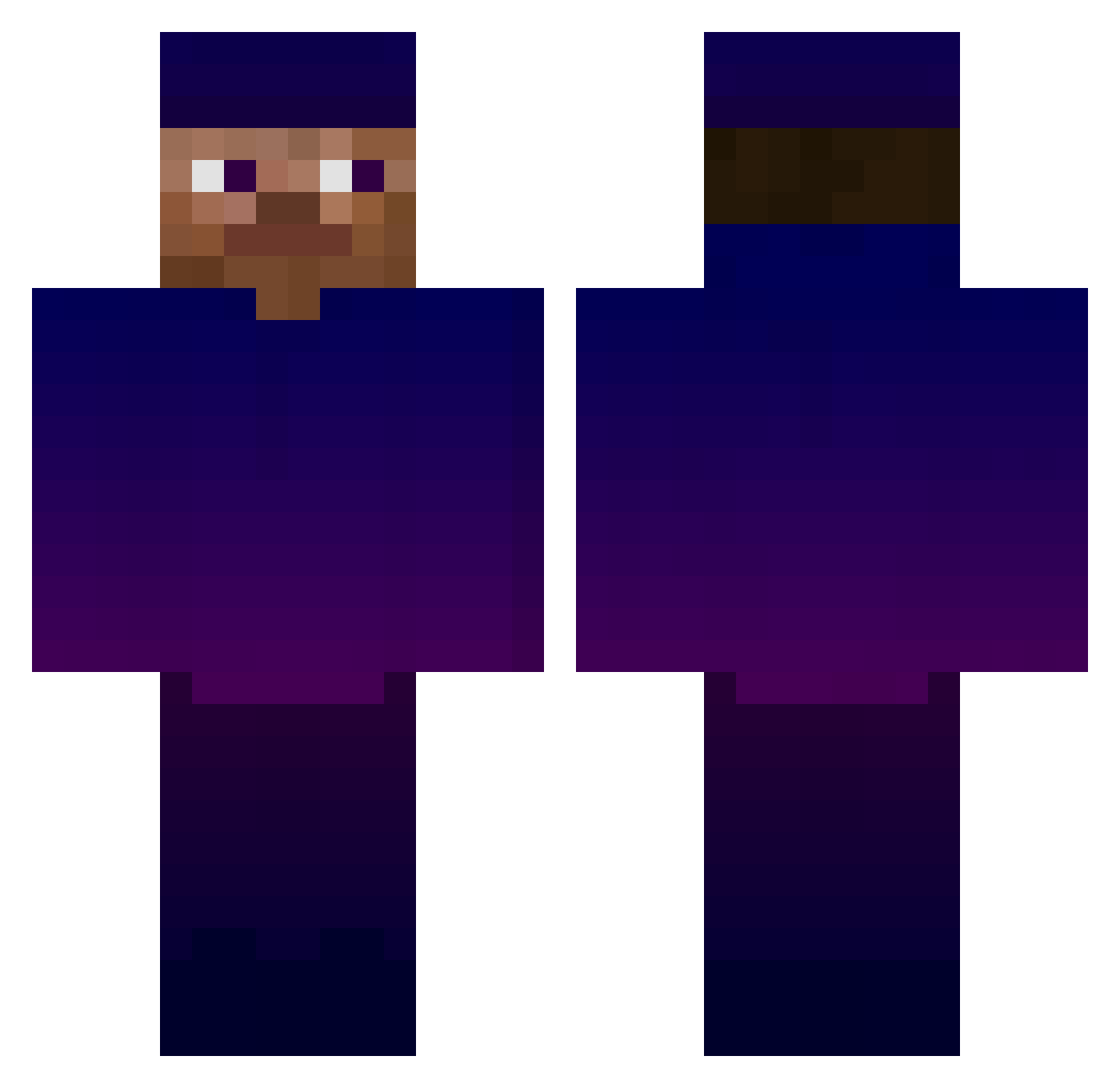 JamesMcCallister Minecraft skin, front and back view