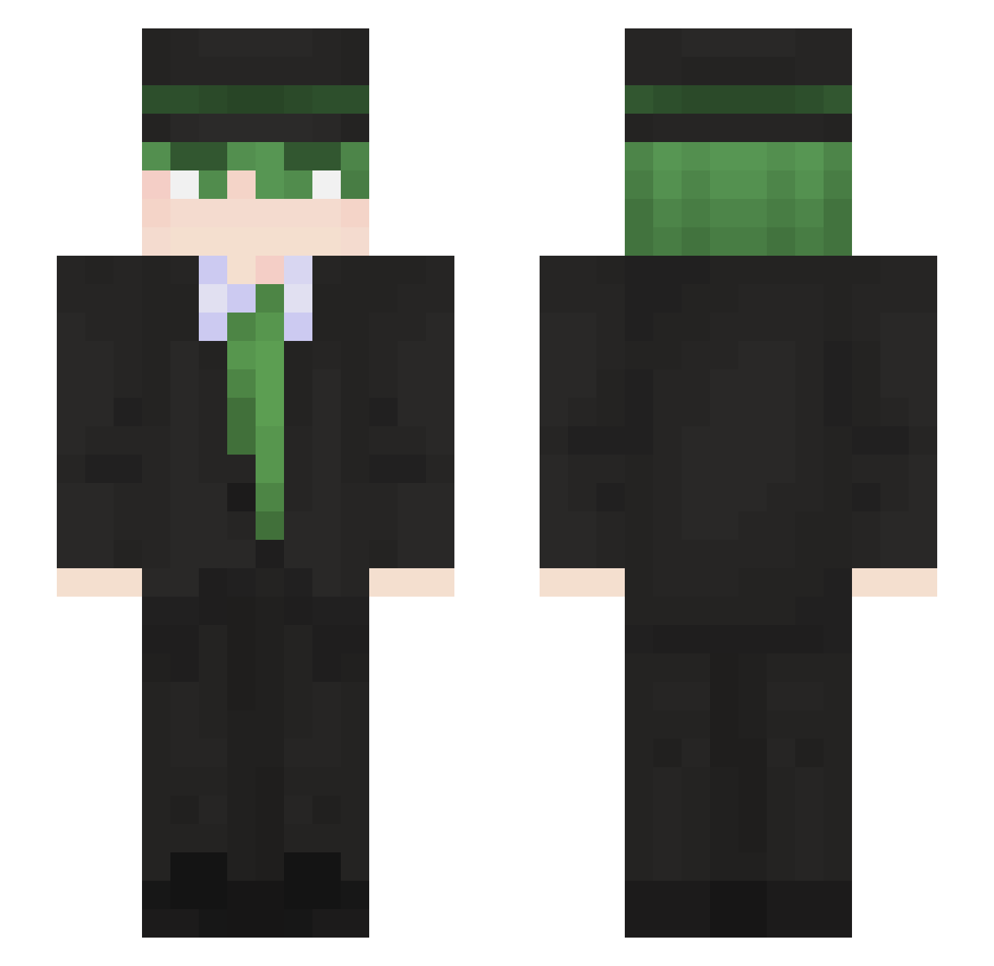 Y3T4 Minecraft skin, front and back view