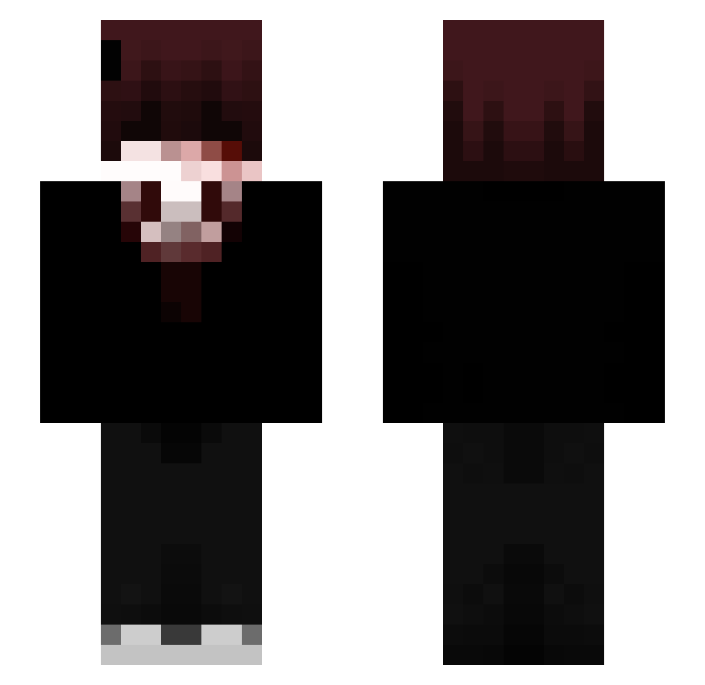 Myrxk0v Minecraft skin, front and back view