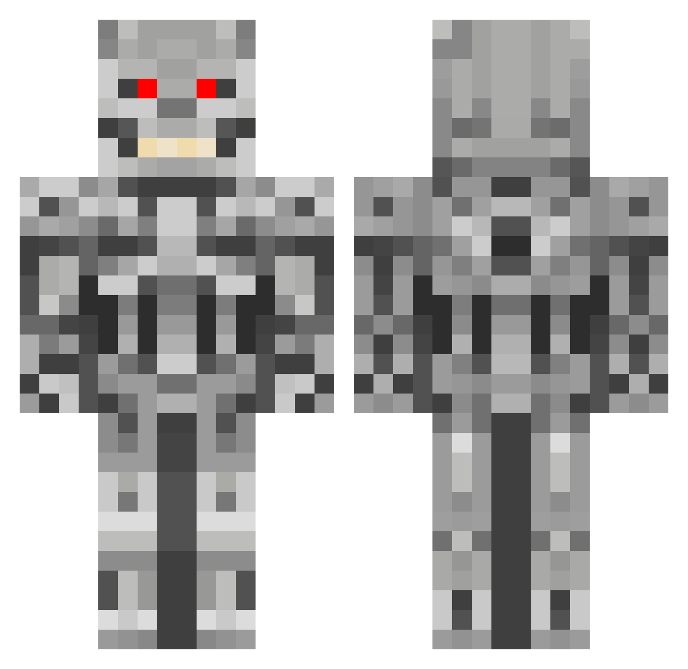 ismokef3nt Minecraft skin, front and back view