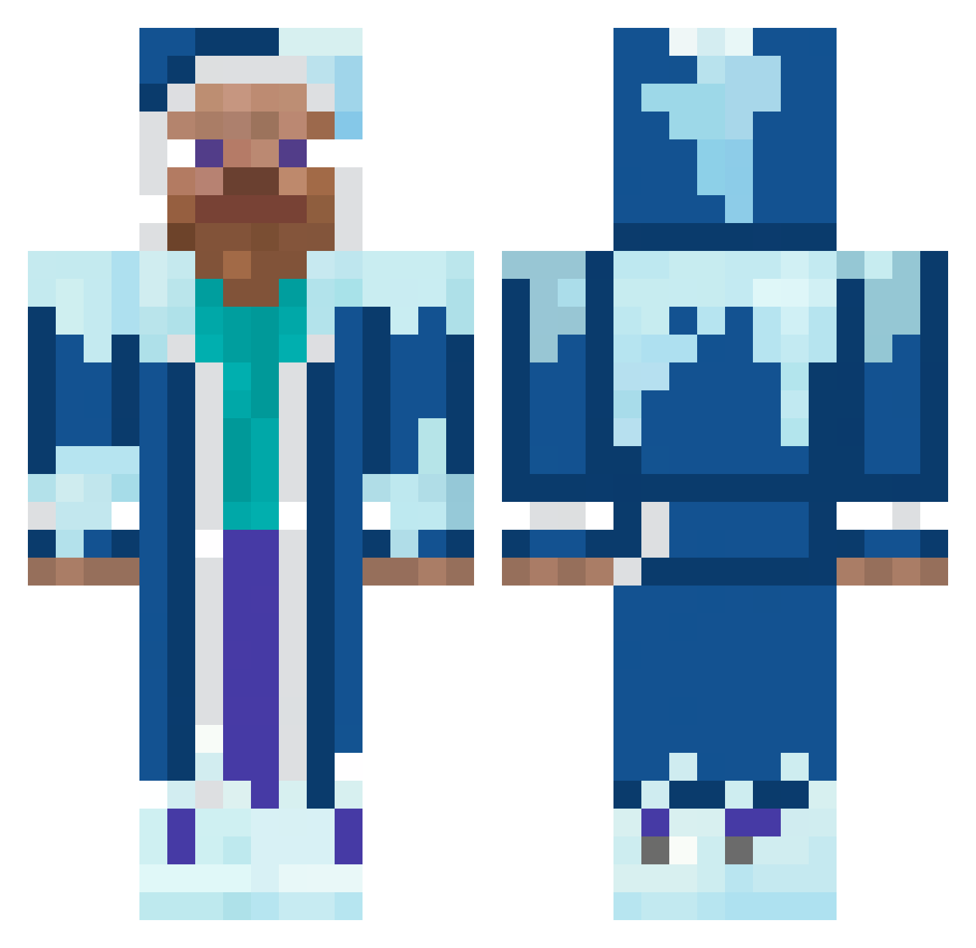 Shamoildacroc Minecraft skin, front and back view