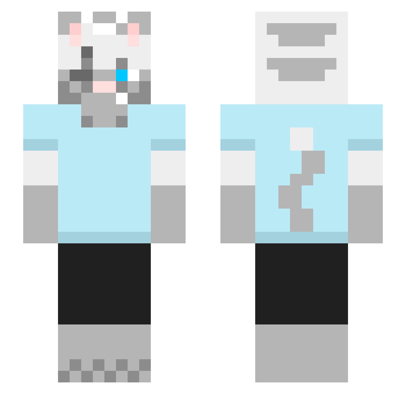 Alexancraft Minecraft skin, front and back view