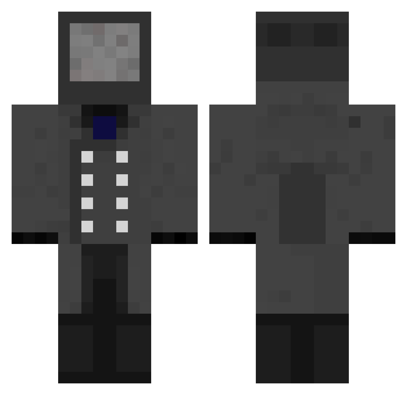 BlueBullexD Minecraft skin, front and back view