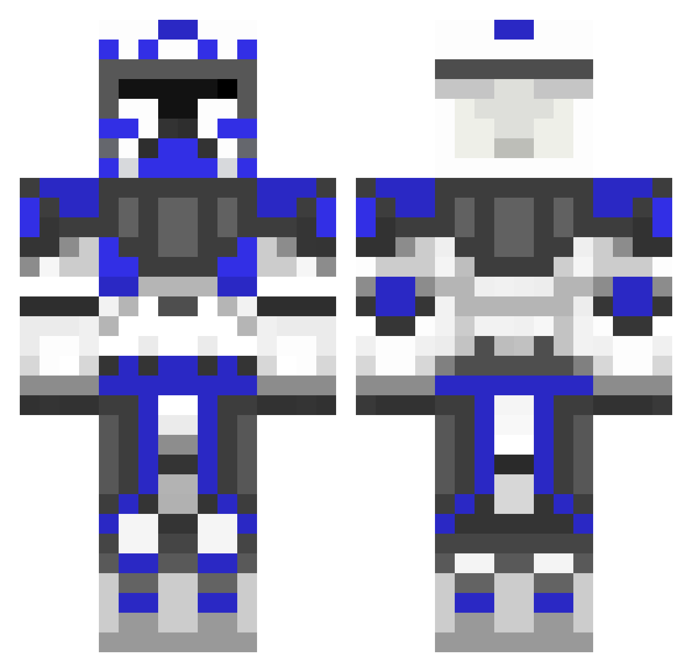MyLeftLobe Minecraft skin, front and back view