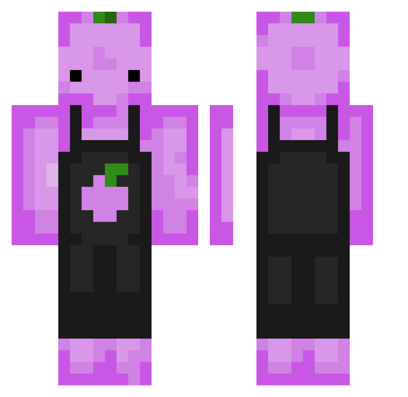 Hutia Minecraft skin, front and back view