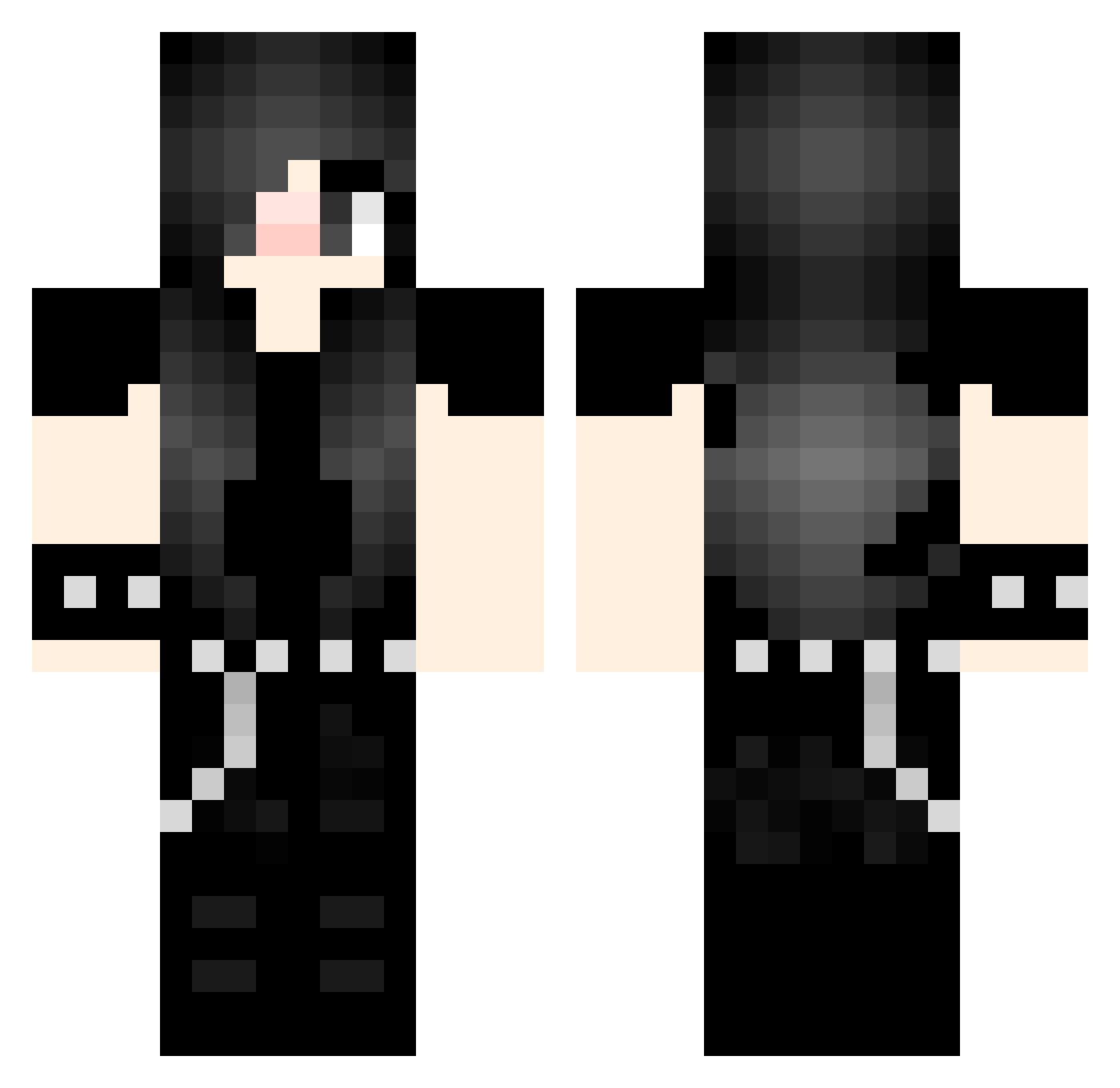 Lative Minecraft skin, front and back view