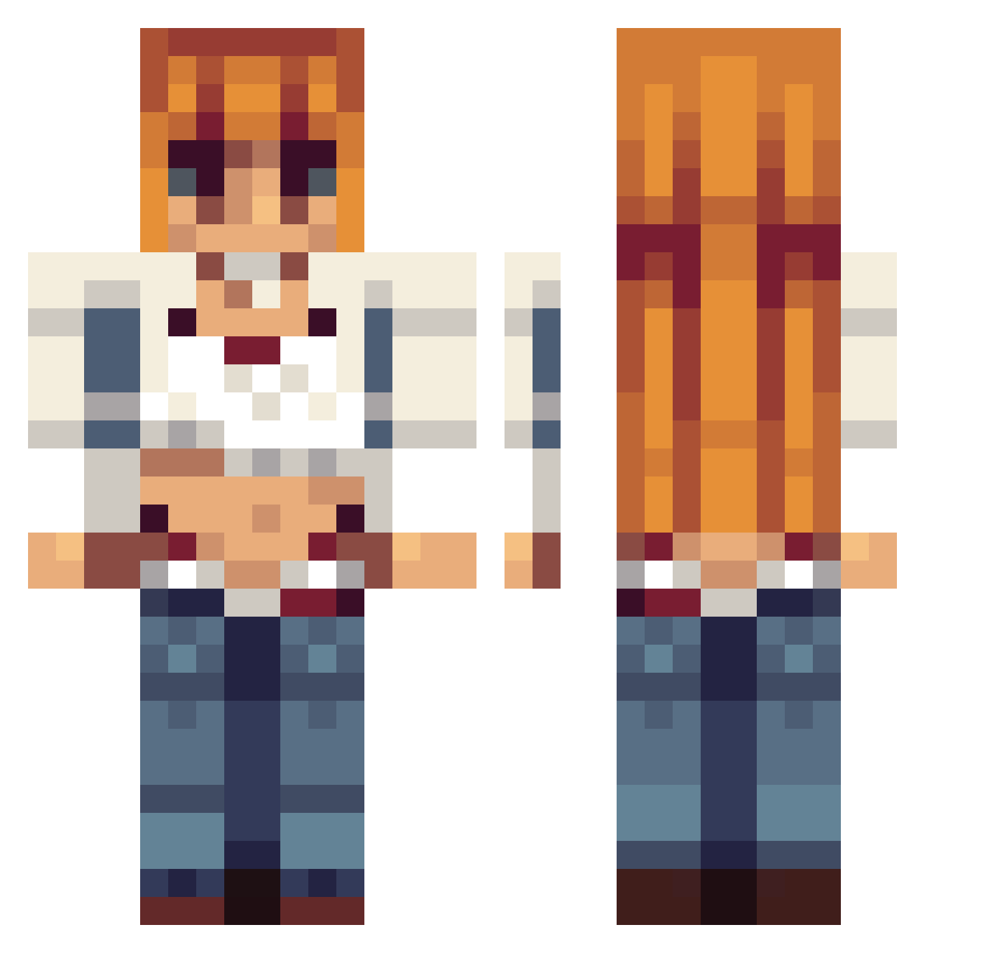 Bana279 Minecraft skin, front and back view
