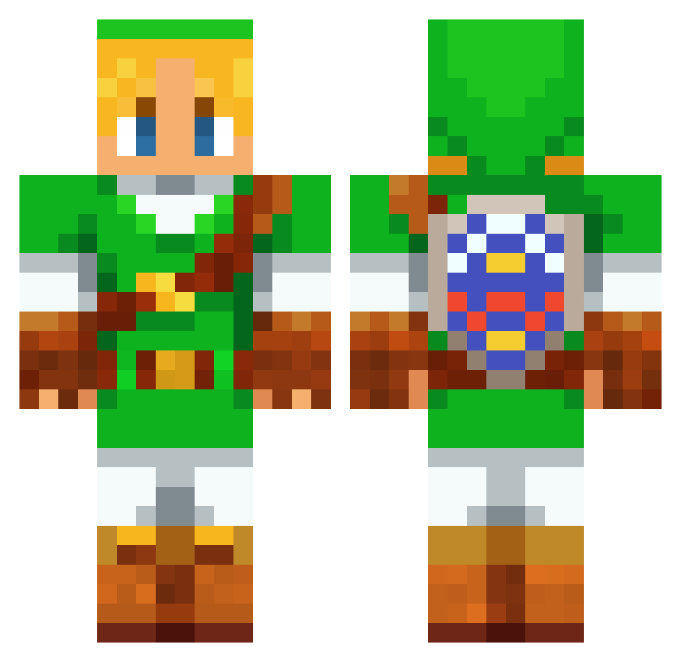 CapnLeopard Minecraft skin, front and back view