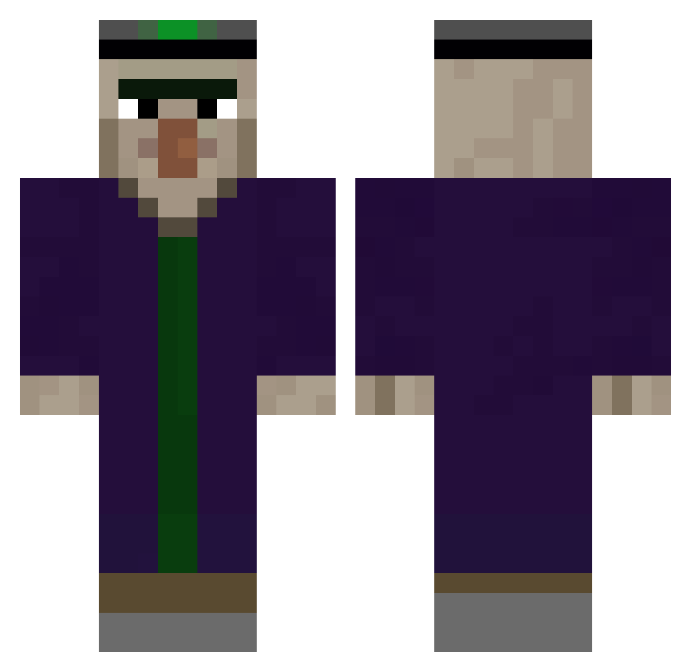 motherwitch Minecraft skin, front and back view