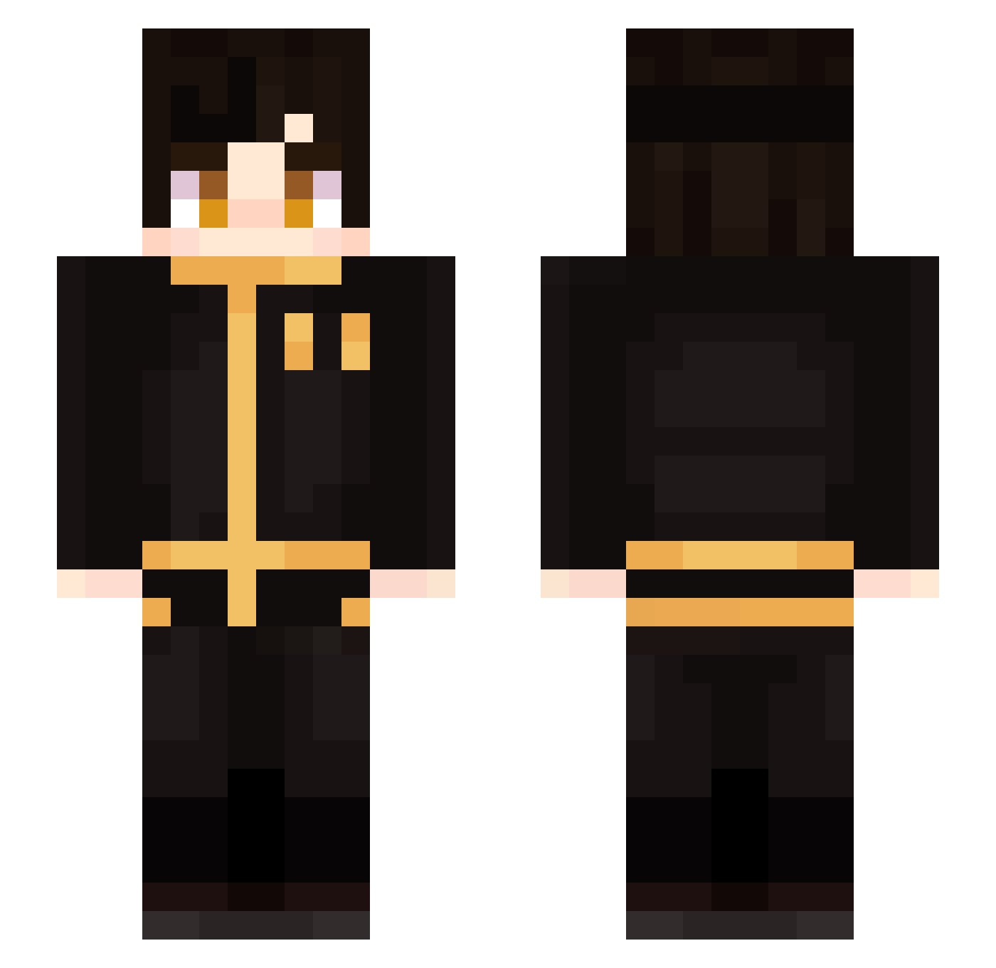 OopsBoop Minecraft skin, front and back view