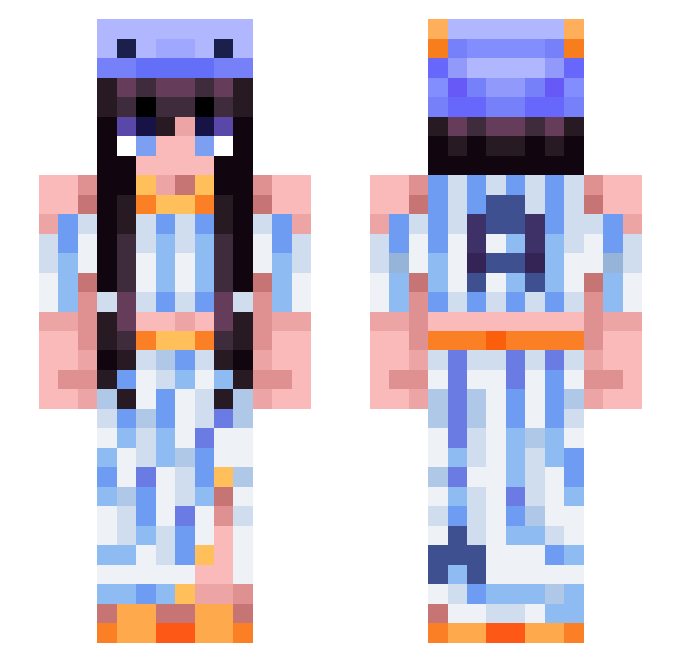 axobuggies Minecraft skin, front and back view