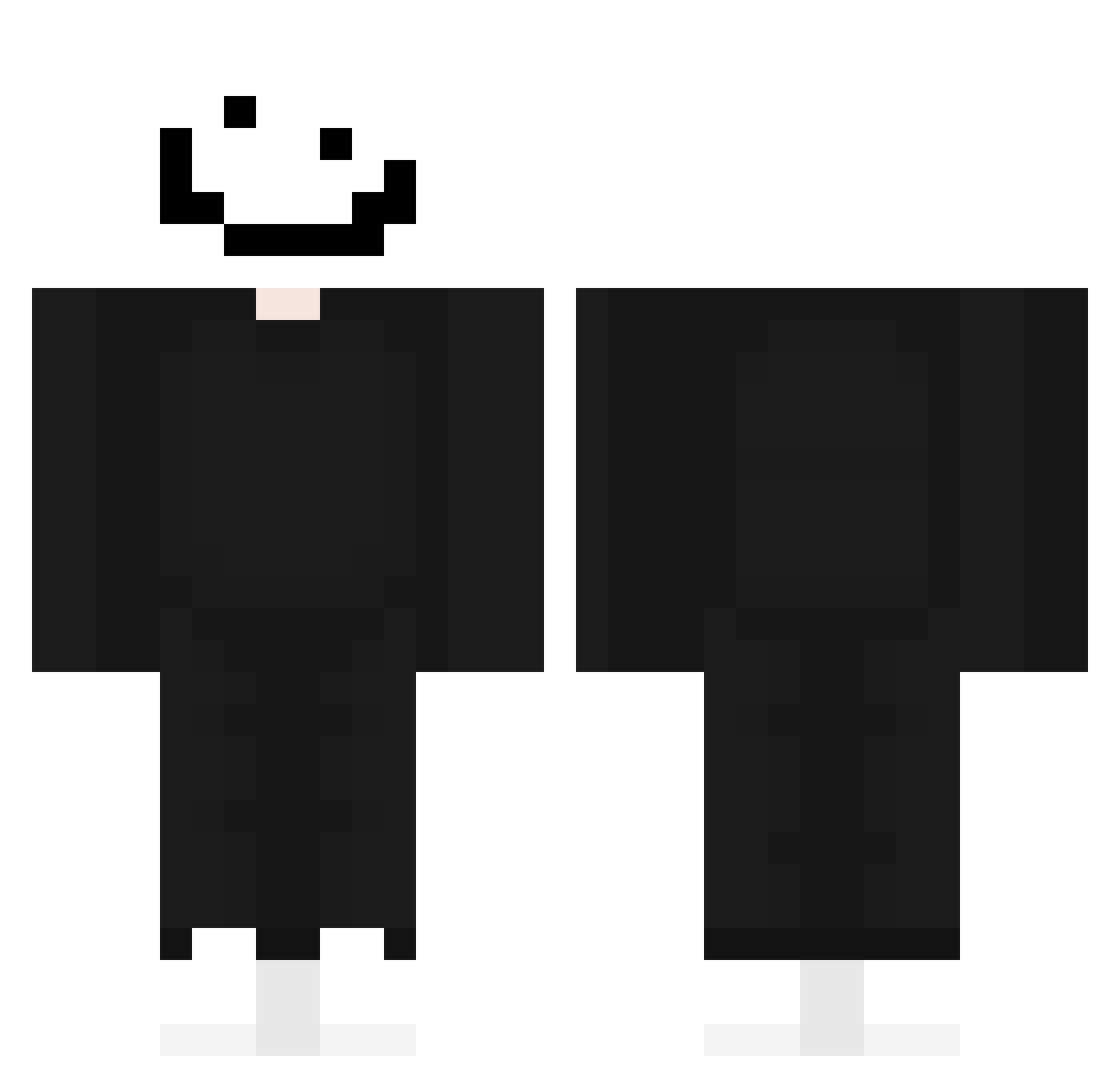 wakto Minecraft skin, front and back view