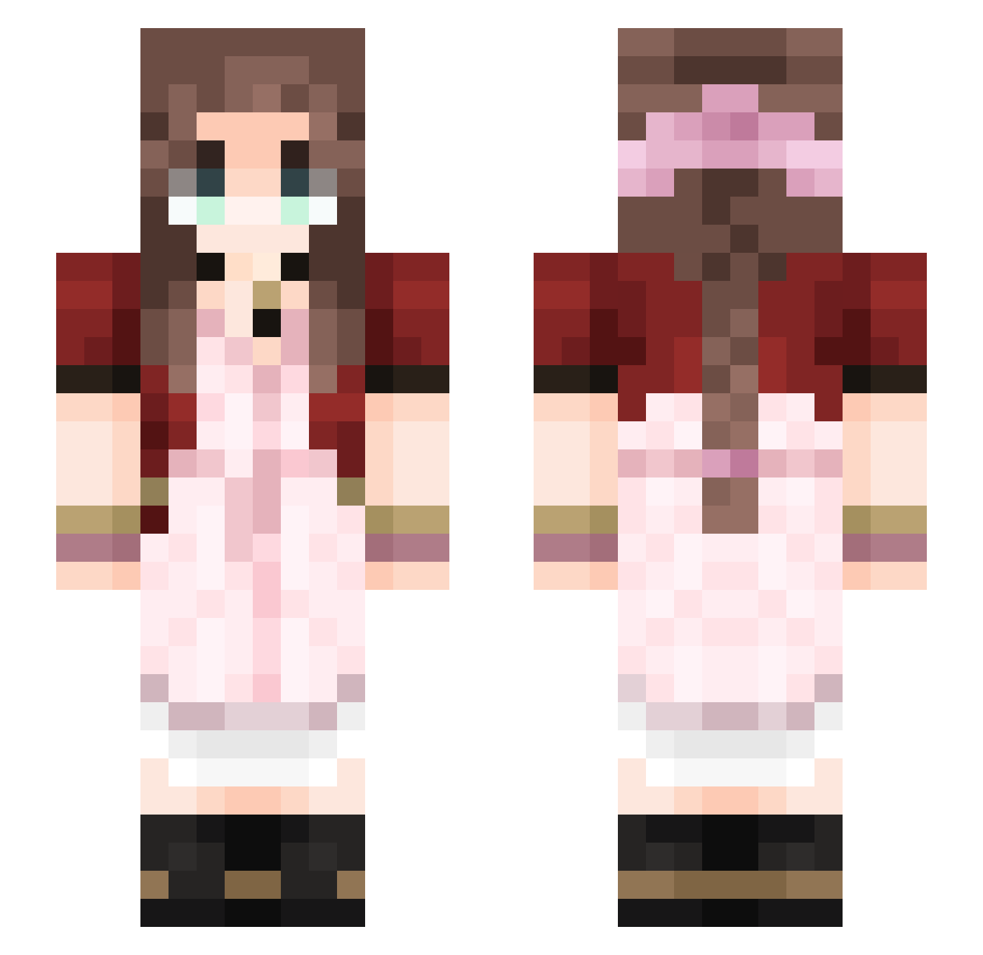 Dionexa Minecraft skin, front and back view