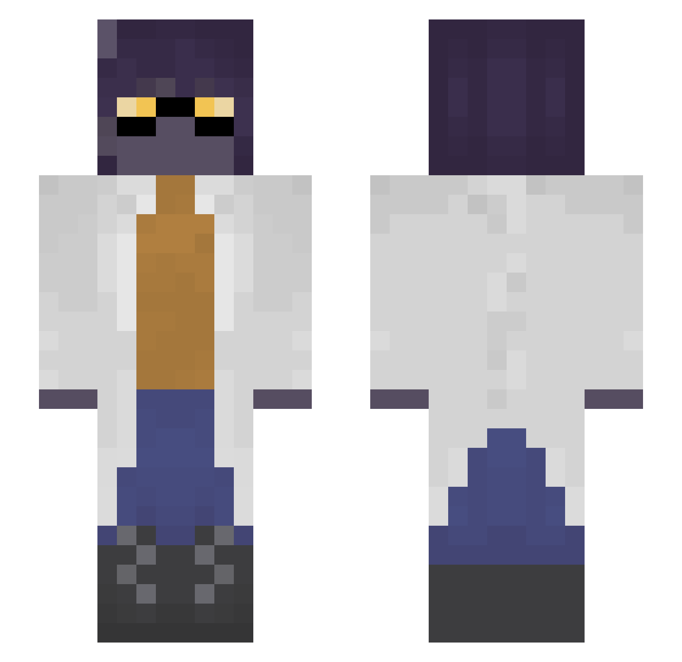 VoidlingCee Minecraft skin, front and back view