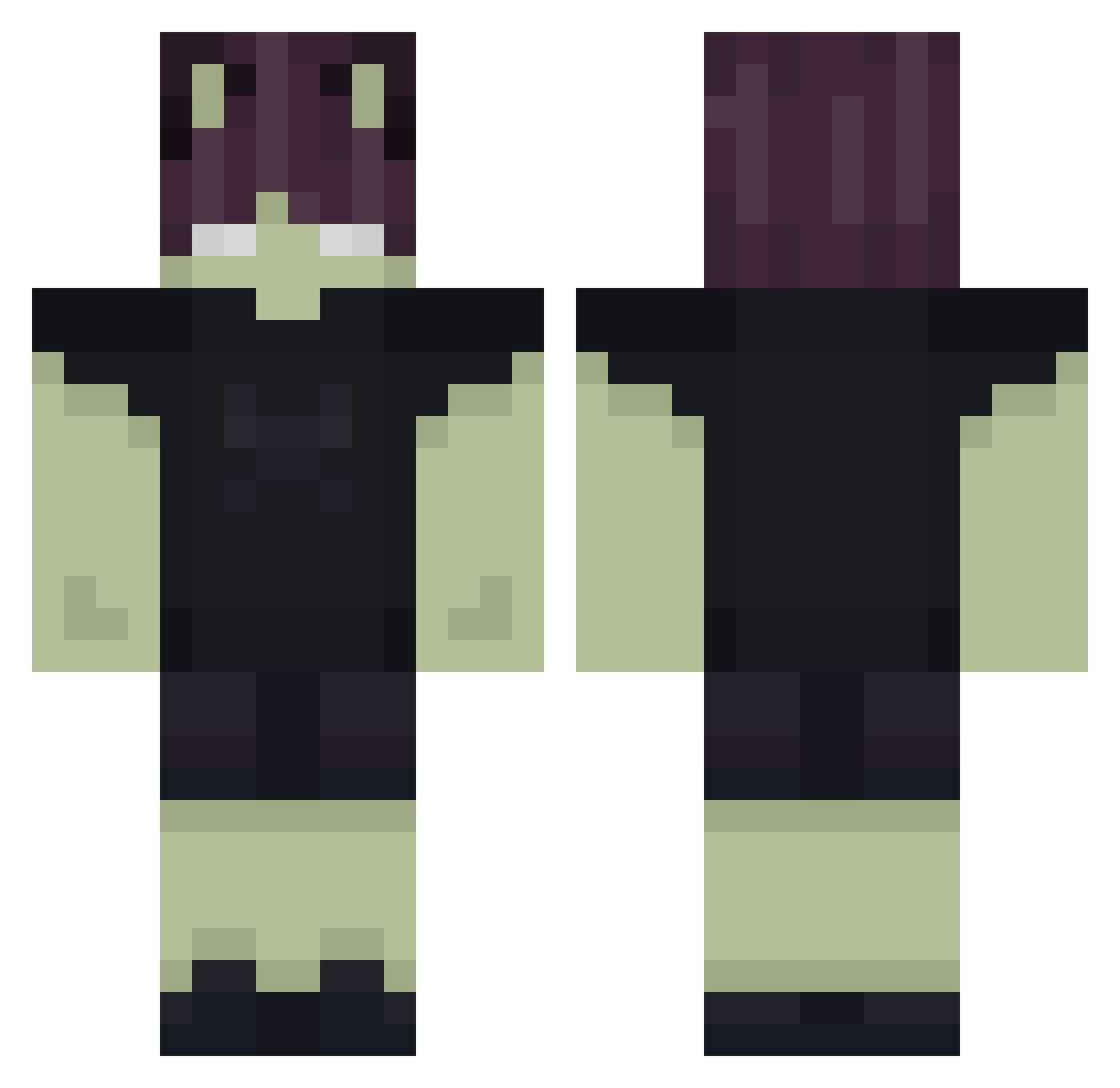 KucingBox Minecraft skin, front and back view