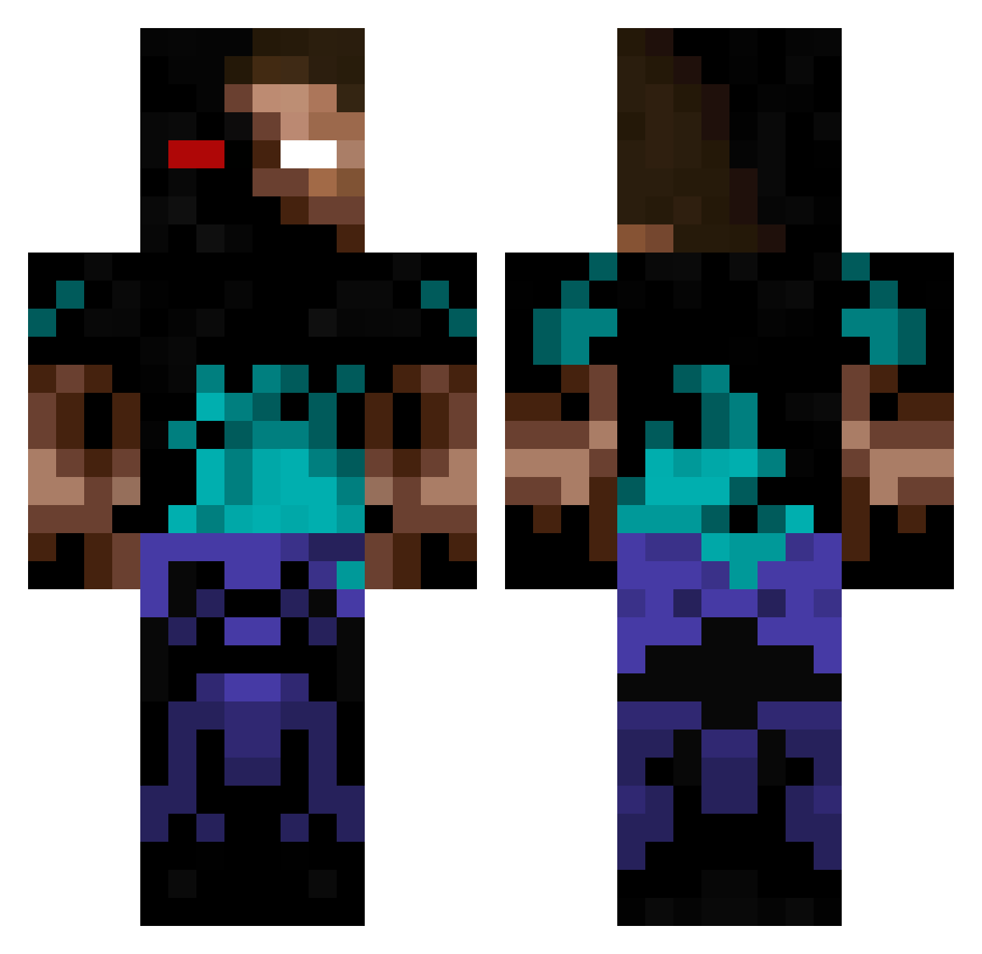 vokoCZ Minecraft skin, front and back view