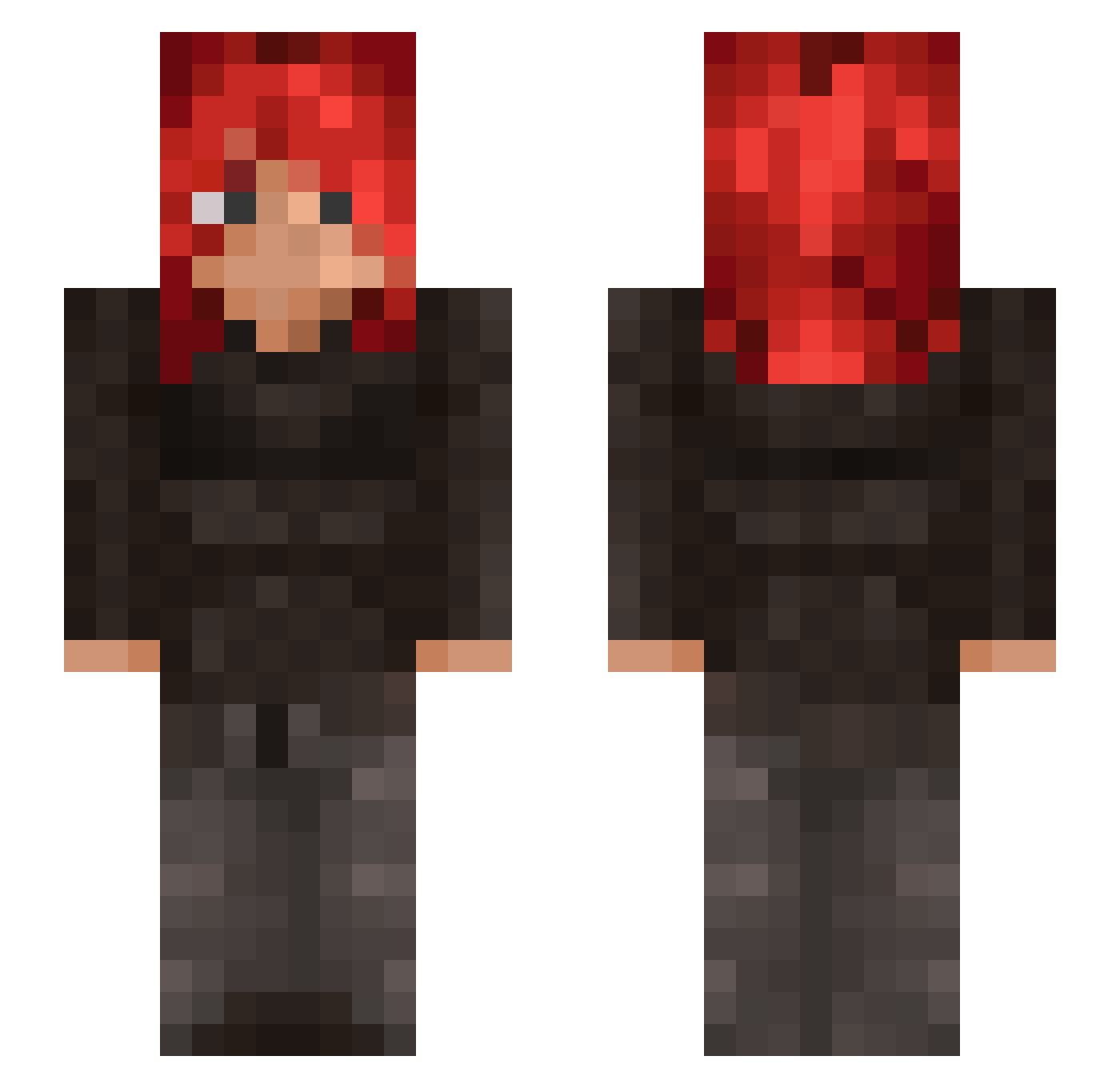 Megajoker123 Minecraft skin, front and back view