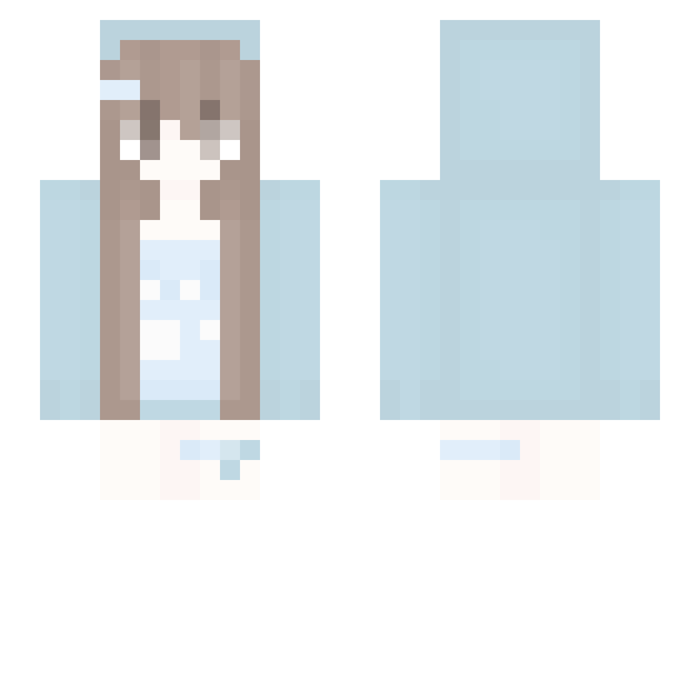 bubely Minecraft skin, front and back view