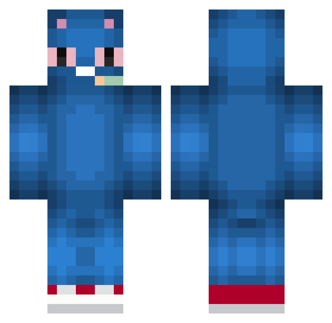 anarhic Minecraft skin, front and back view