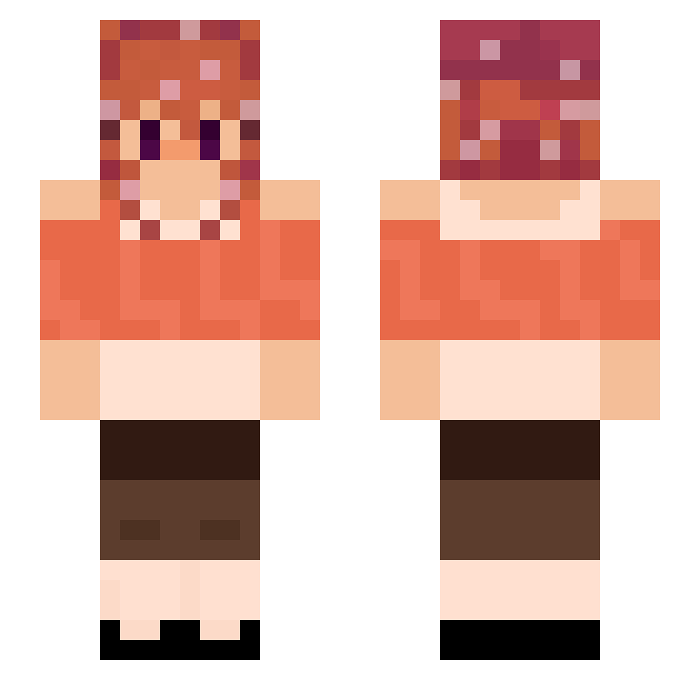CakeFishh Minecraft skin, front and back view
