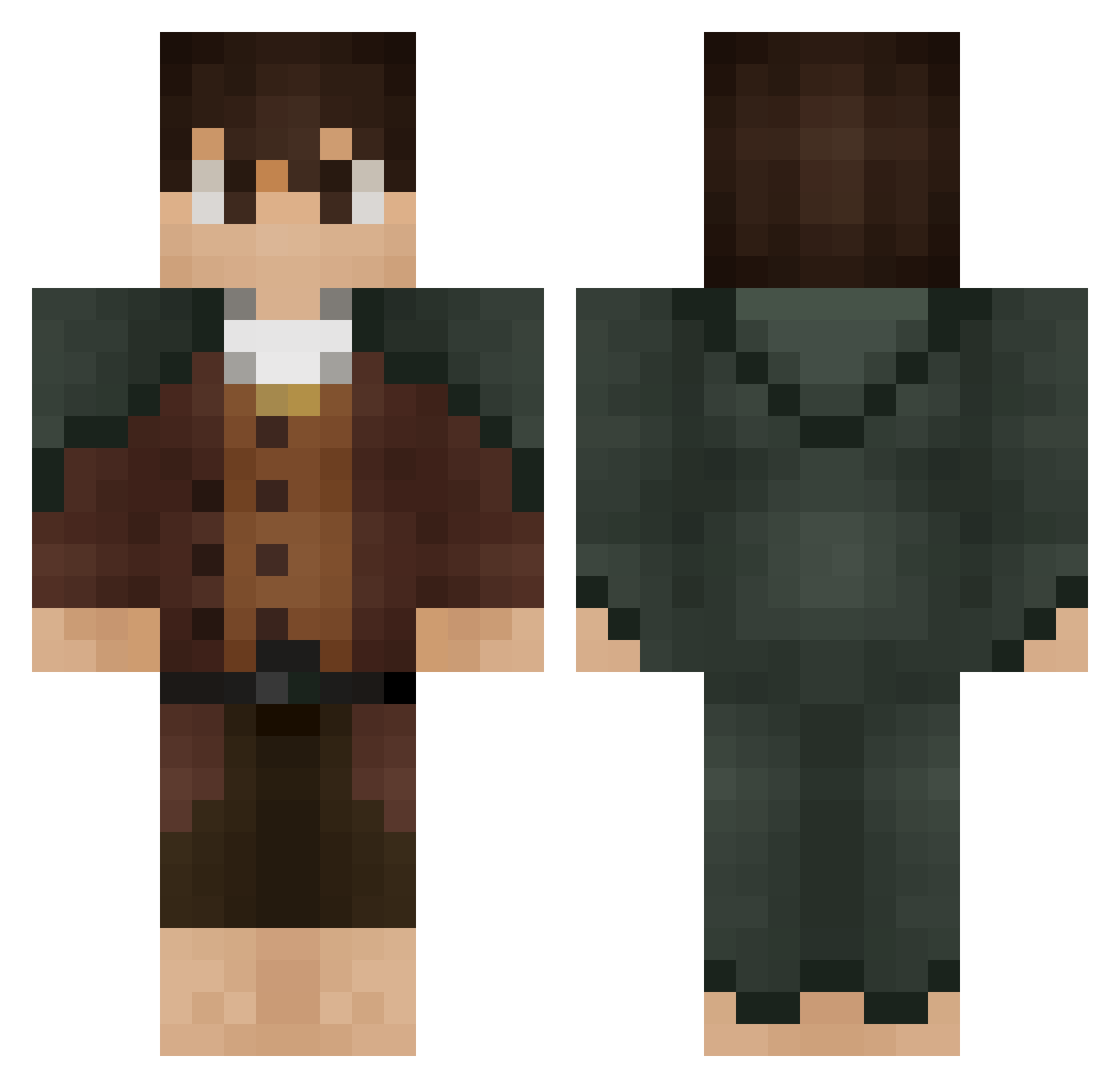 Elvenir Minecraft skin, front and back view