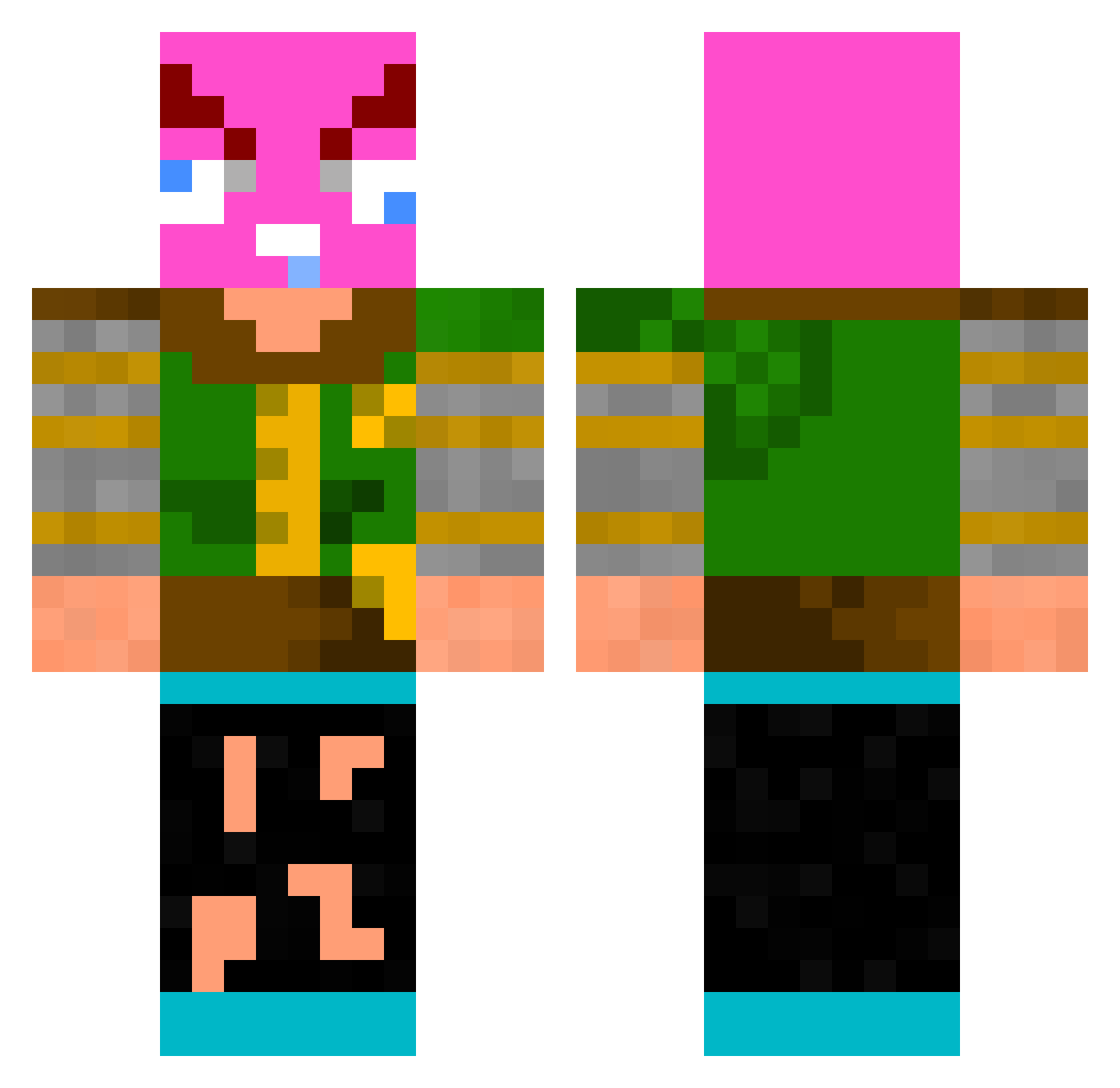 Abu_legal Minecraft skin, front and back view