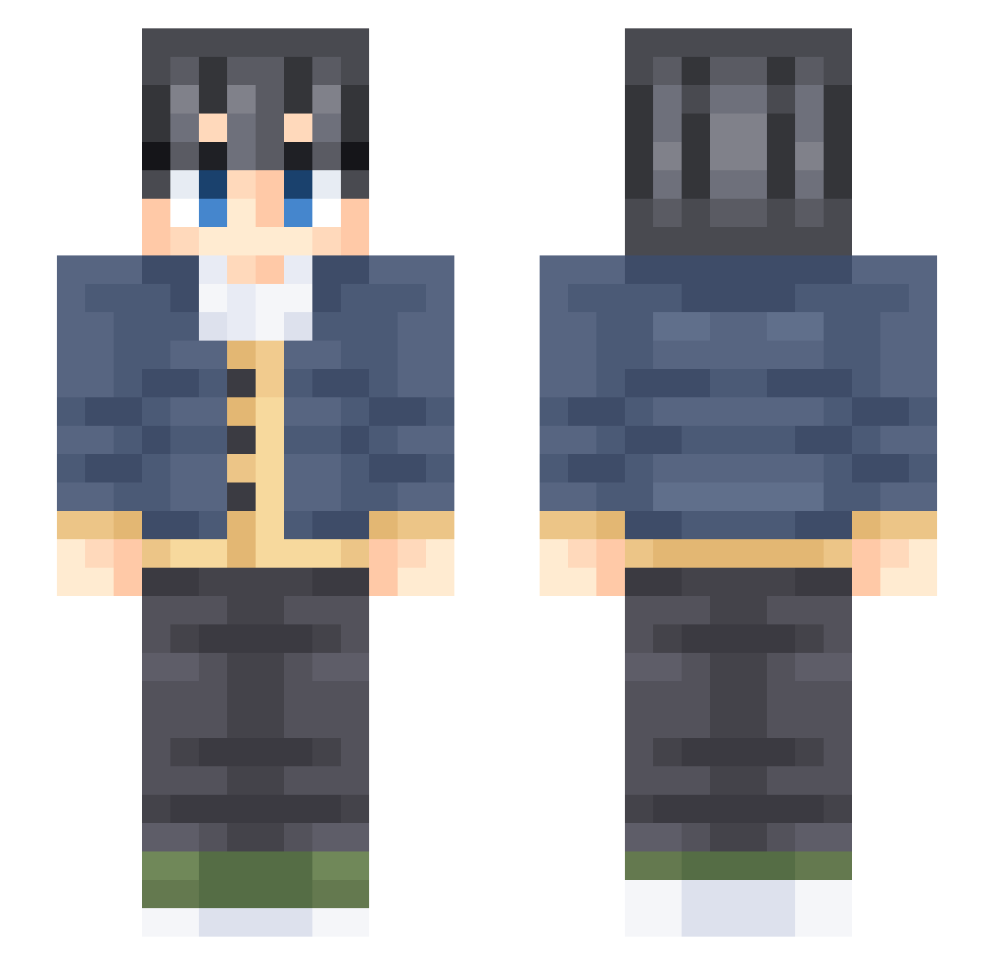 iNeChan Minecraft skin, front and back view