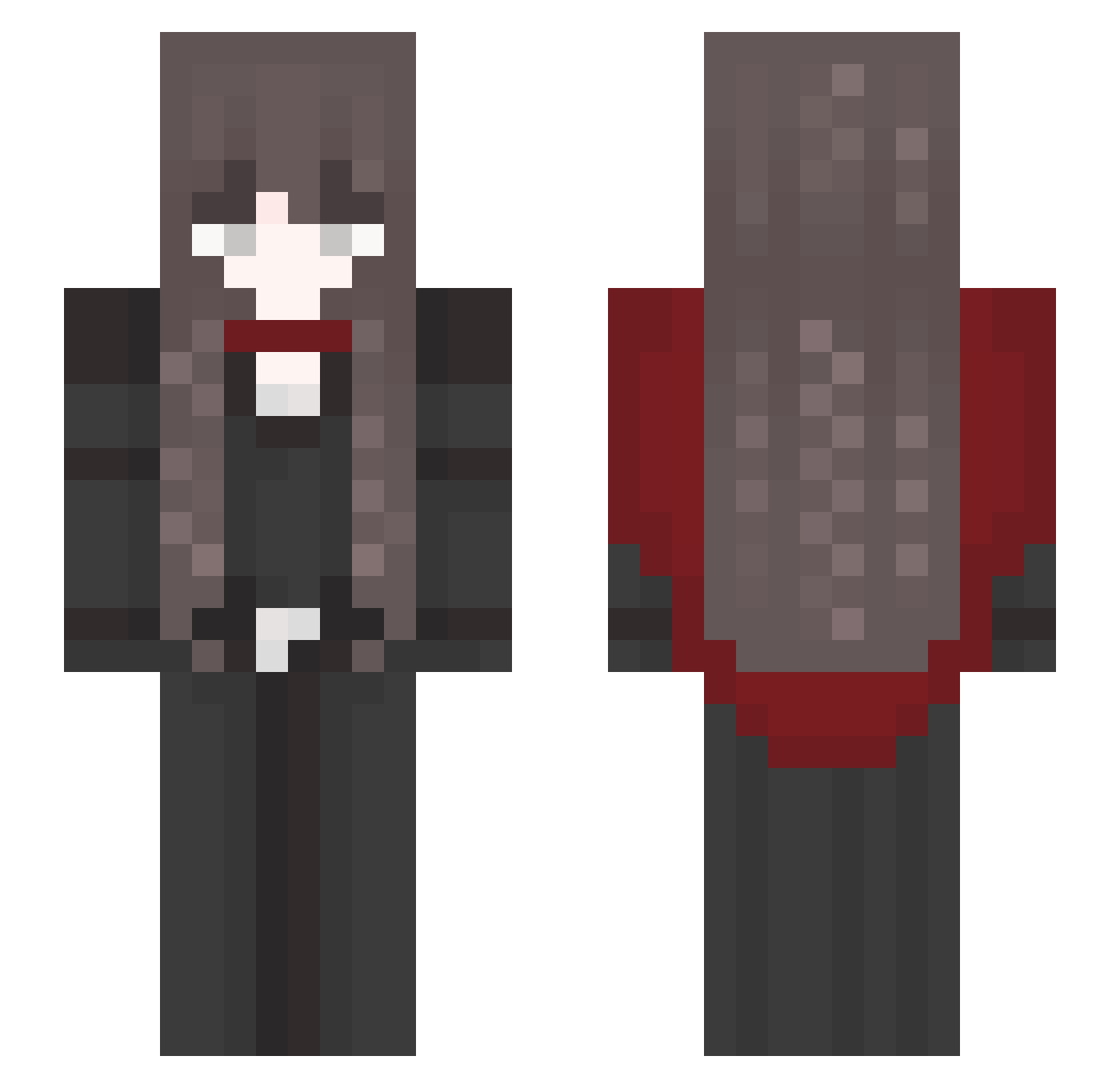 MahiMerlin Minecraft skin, front and back view