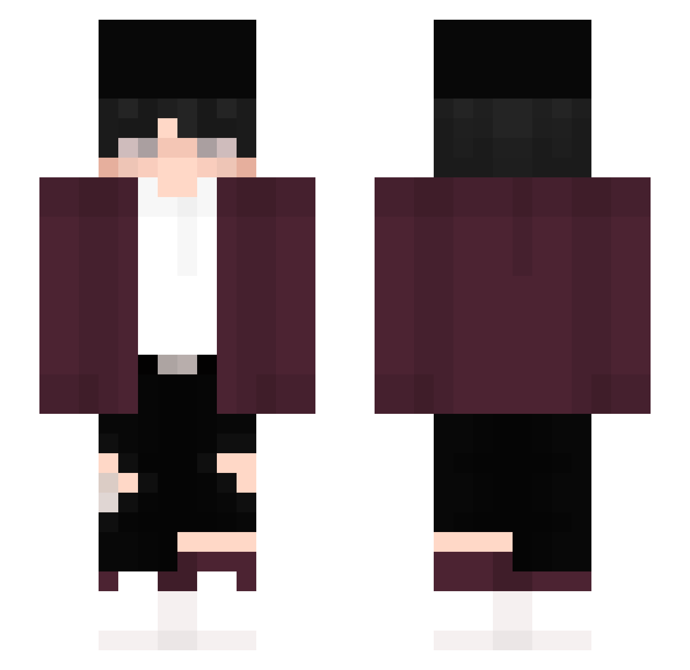 ItsLoley Minecraft skin, front and back view
