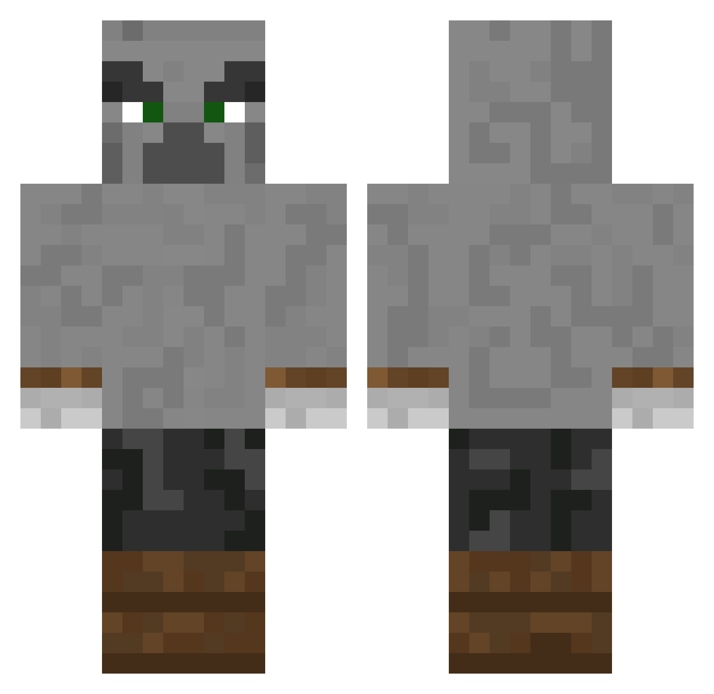 nstrouble Minecraft skin, front and back view