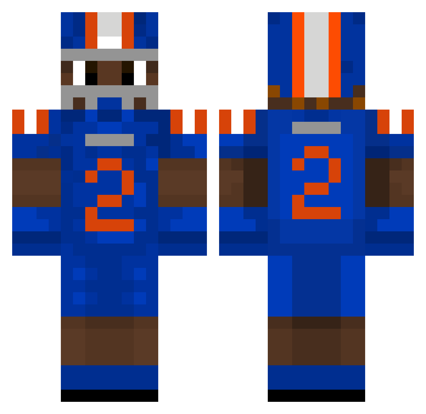 TheStreetGamer Minecraft skin, front and back view