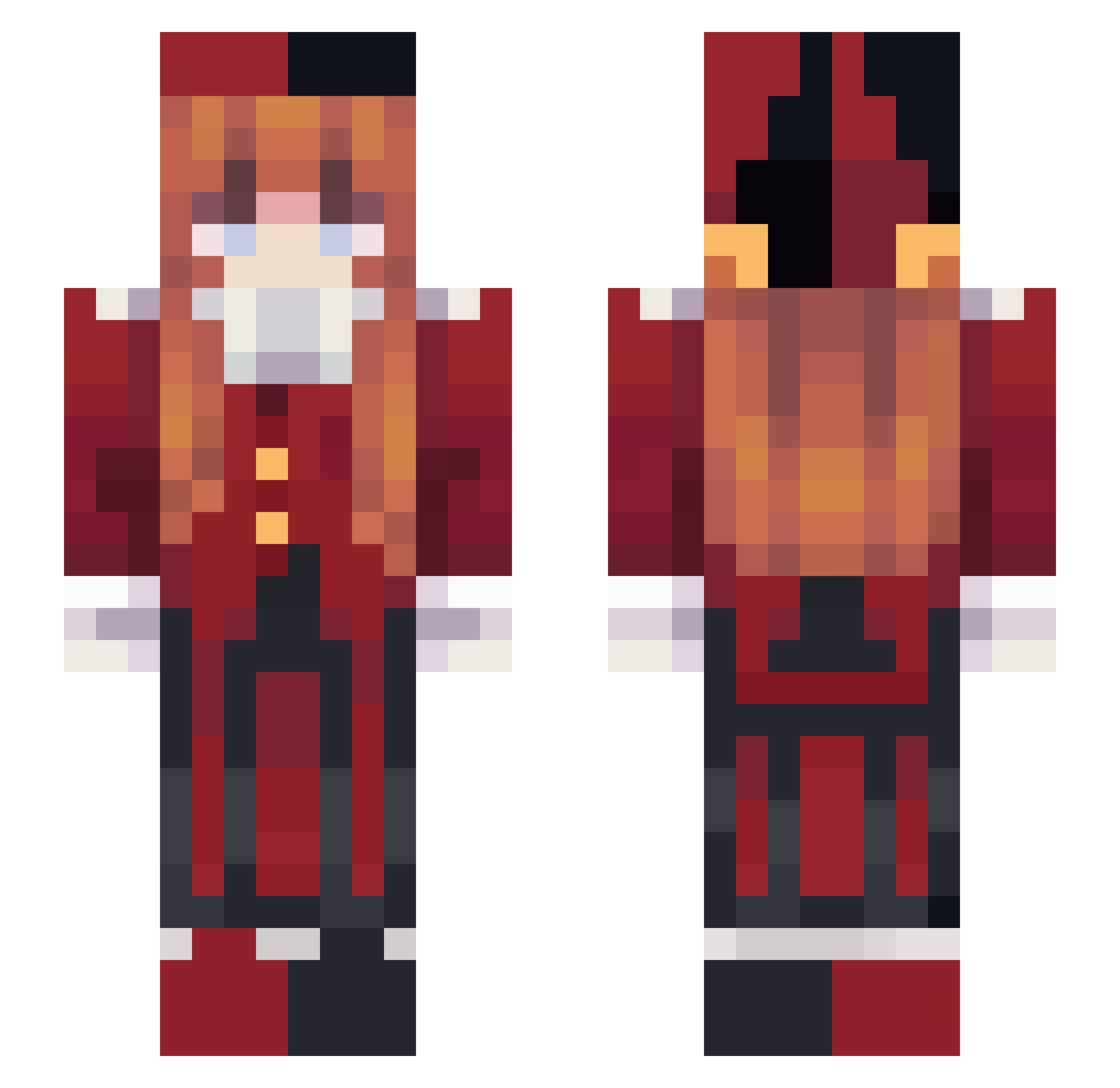 Pacifycally Minecraft skin, front and back view