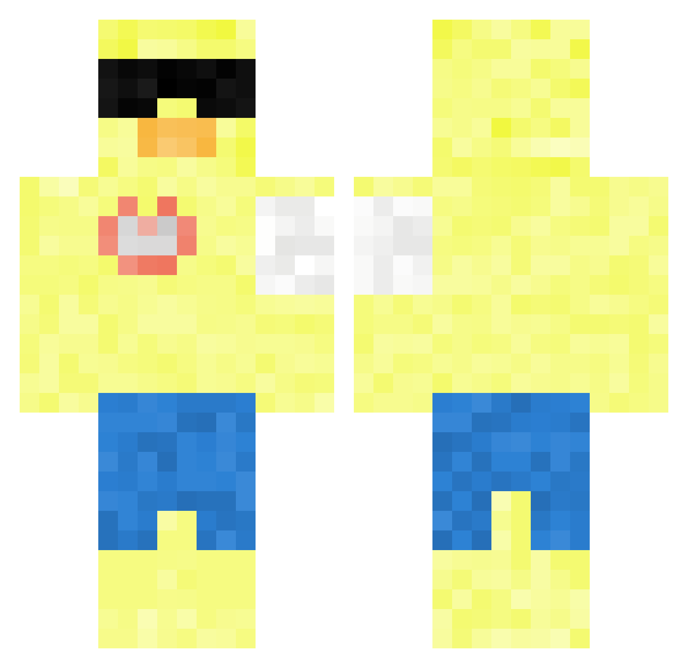 Eckemanen Minecraft skin, front and back view